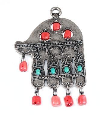 Silver Plated Hamsa with Beads